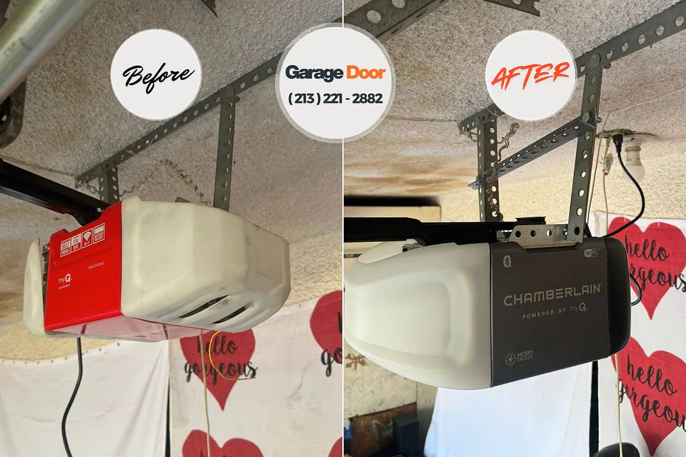 Before and after: garage door repair Jesup, IA